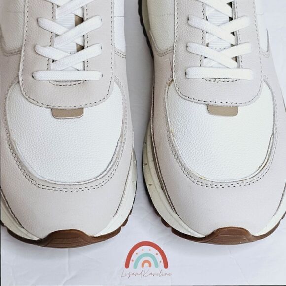 New! Madewell Kickoff Trainer Sneakers Leather Antique Cream Platform Shoes - Picture 9 of 16